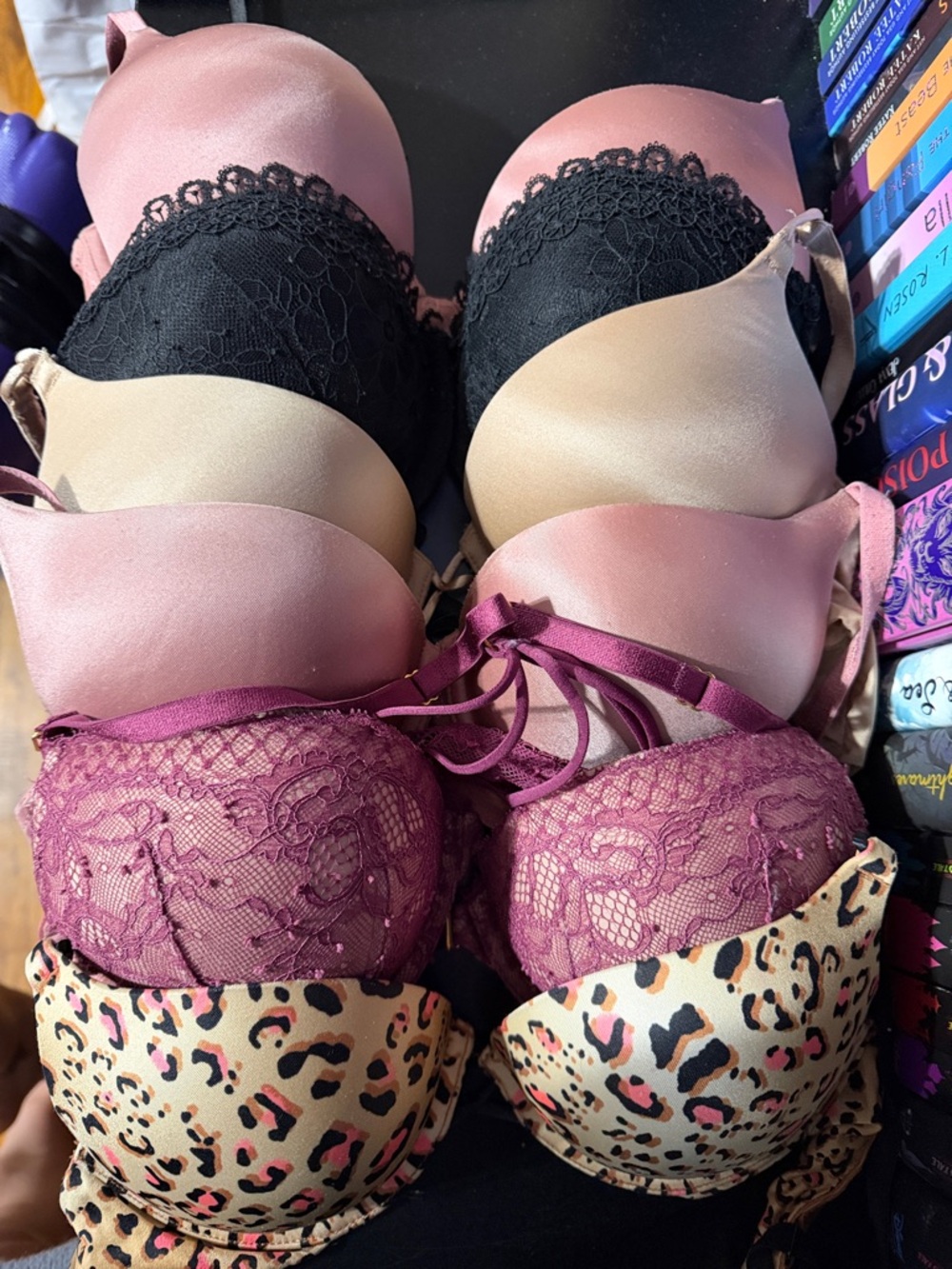 Victoria's Secret Mixed Bra Set – Pink, Black, Nude, Mauve & Leopard